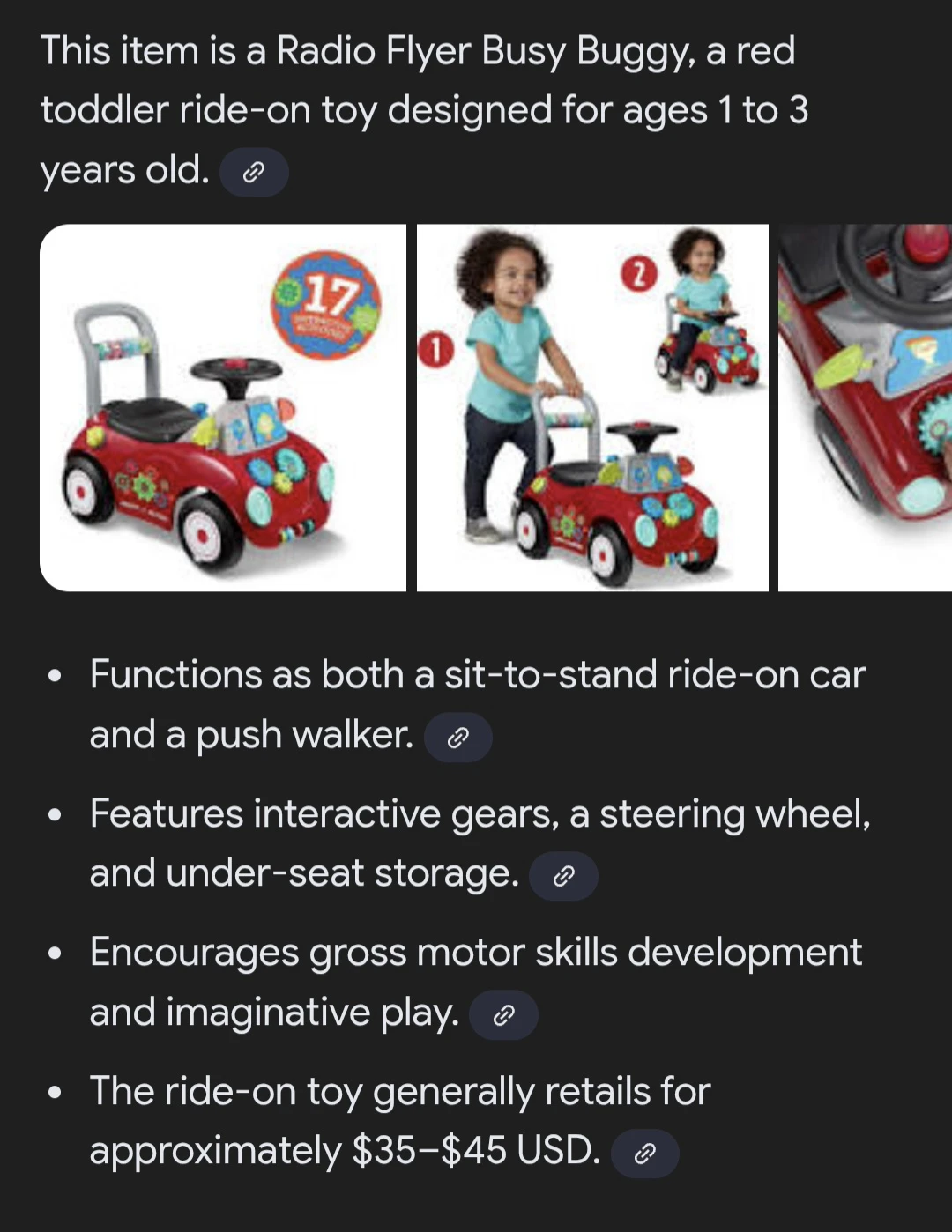 Radio Flyer Busy Buggy Sit to Stand Toddler Ride-On Toy - photo 2
