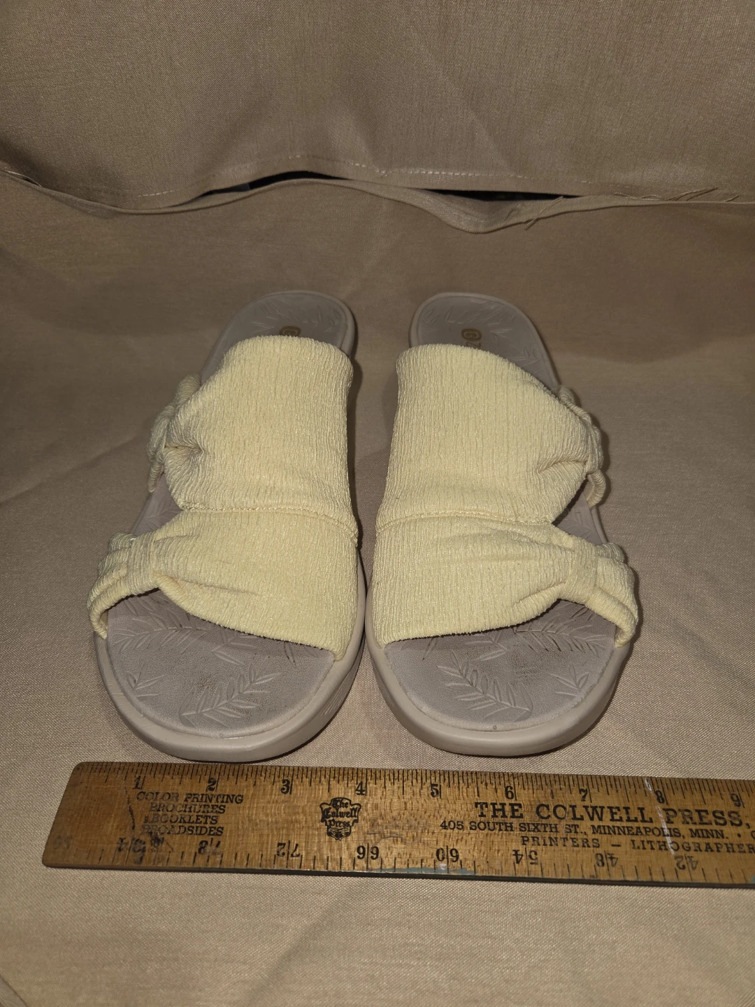 Yellow Bzees Slide Sandals