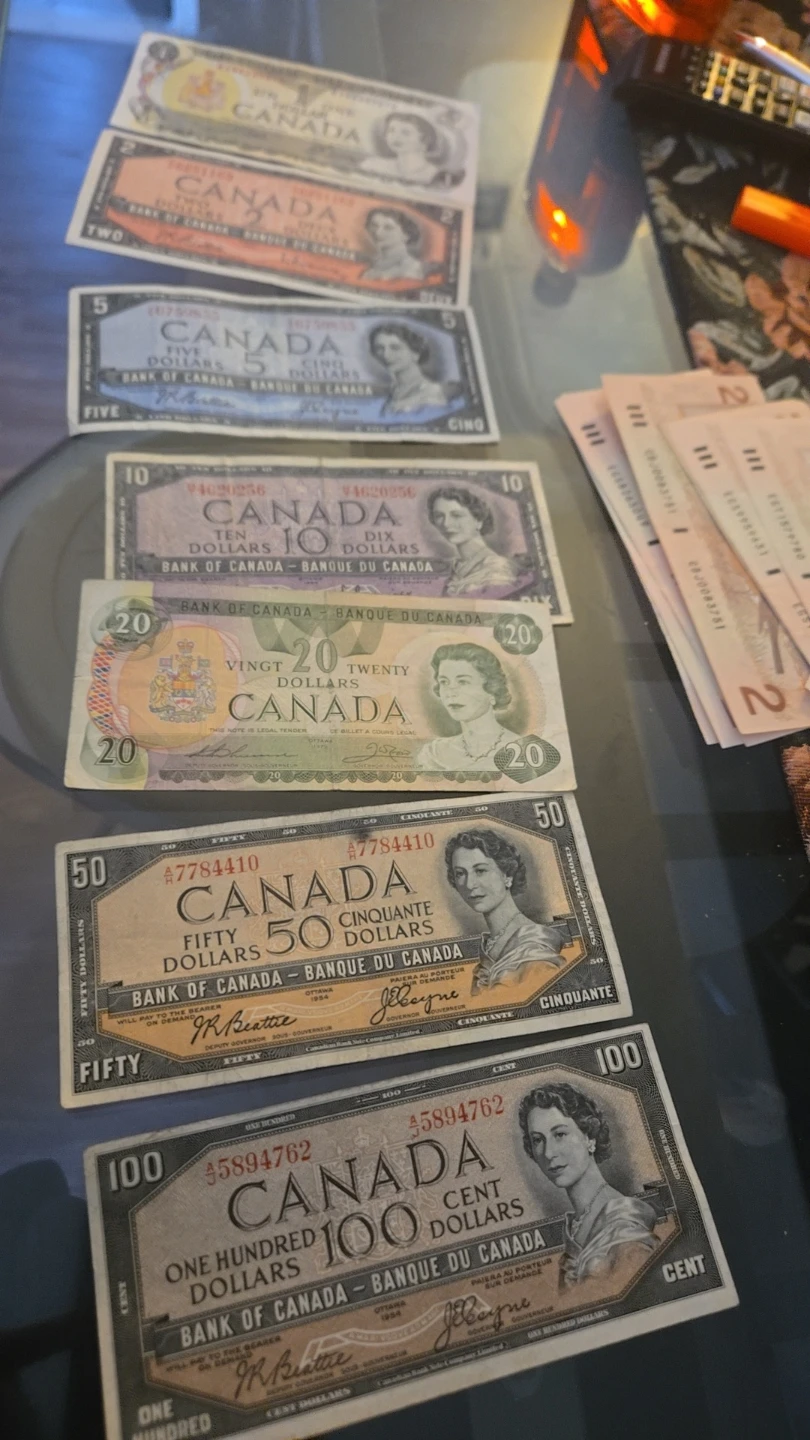 Collection of Canadian Bank Notes - $1 to $100