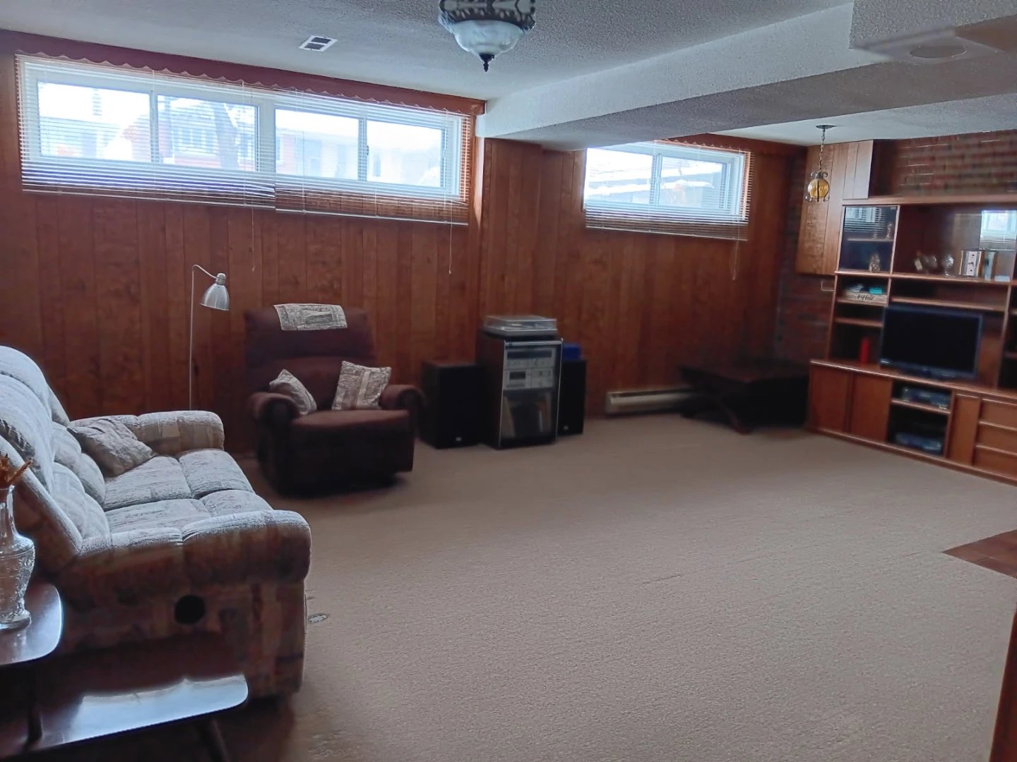 Recliner Armchair and Love Seat Sofa and Stereo
