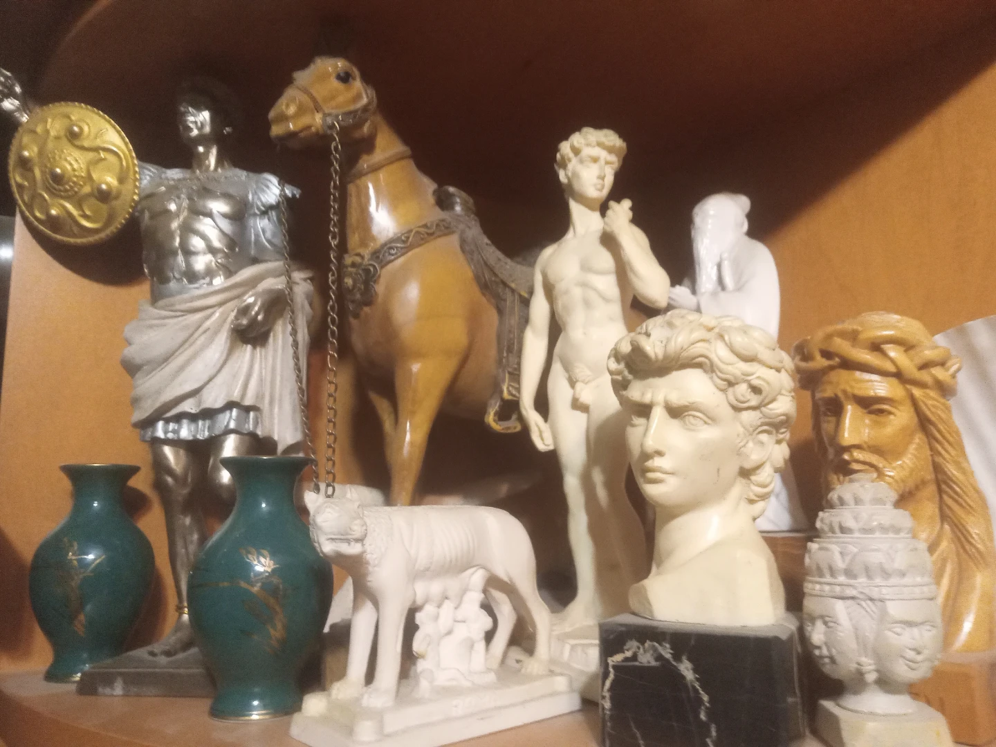 Collection of decorative statues