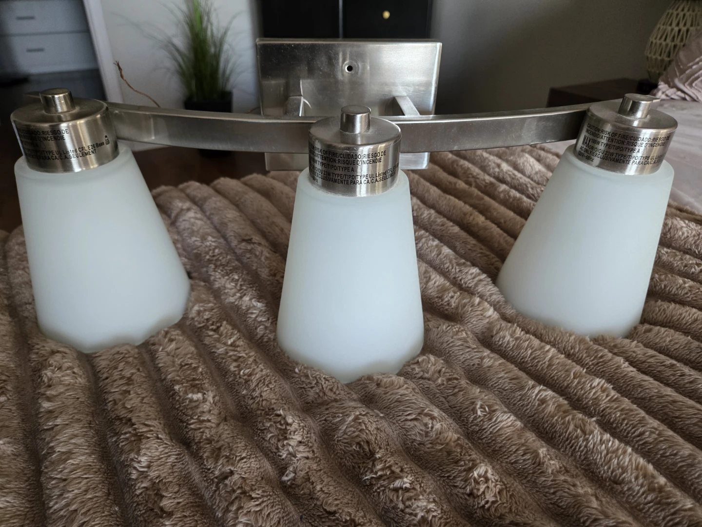 Brushed Nickel 3-Light Vanity Fixture
