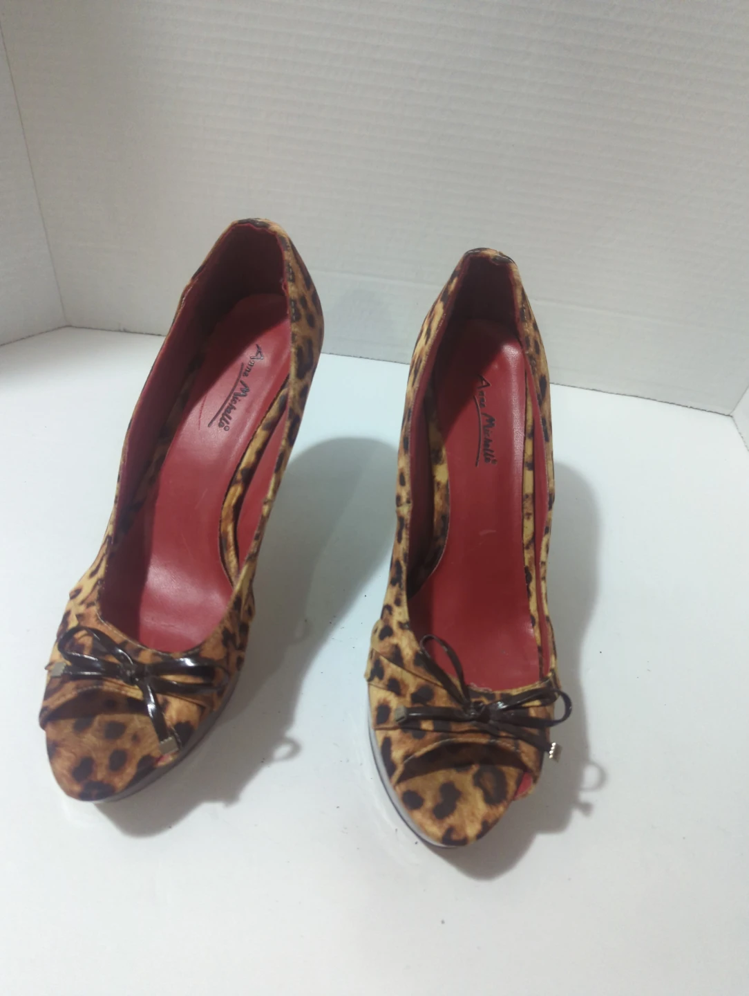 Anna Michelle Leopard Print Platform Heels