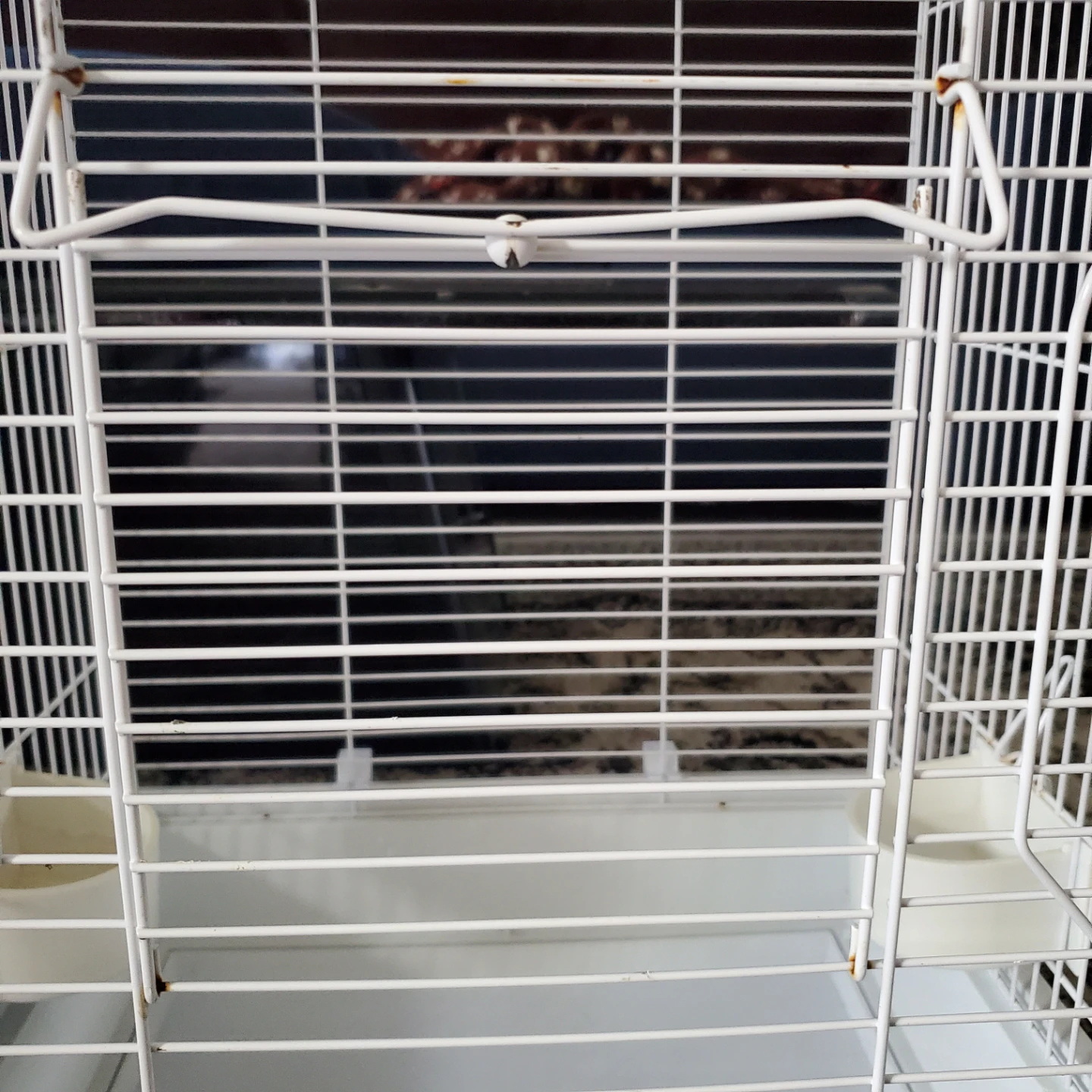 White Bird Cage with Feeder Cups - photo 2