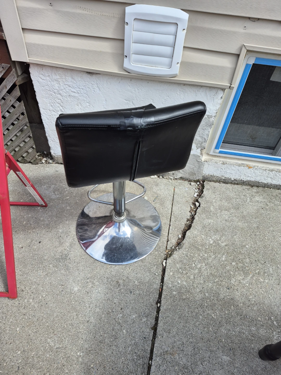 Black Adjustable Bar Stool - photo 2