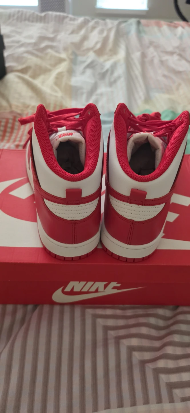 Nike Dunk High Top Sneakers Red/White - photo 3