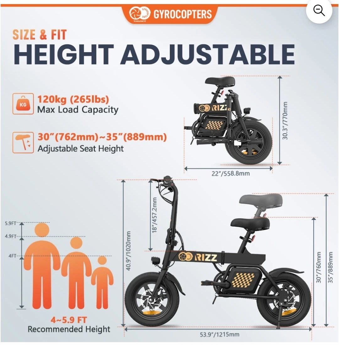 Like-New Gyrocopters Rizz Folding E-Bike – Barely Used! - photo 4