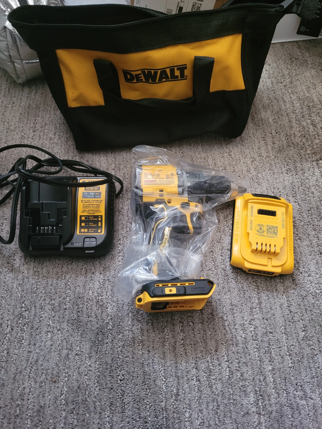 DeWalt Cordless Drill with Battery, Charger, and Bag