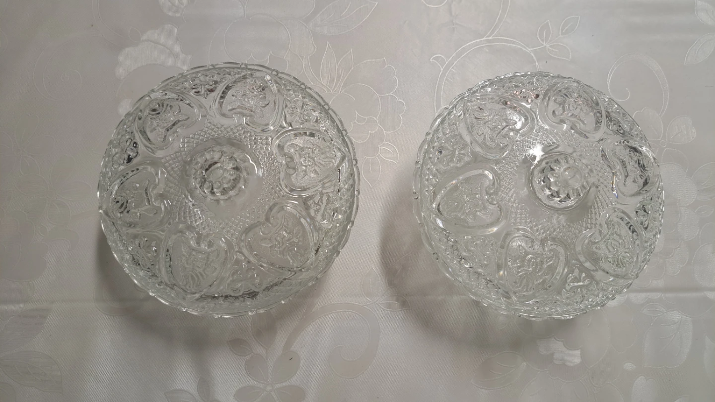 Set of 2 Clear Glass Dessert Bowls