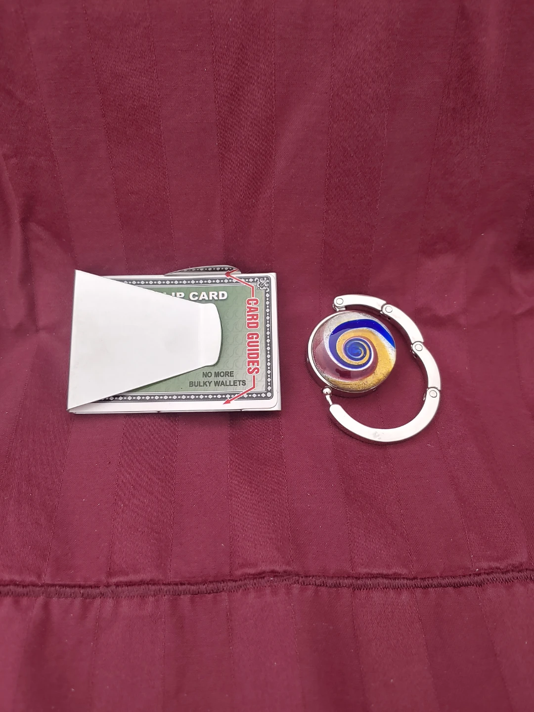 Silver Money Clip & Swirl Design Bag Hanger - photo 2