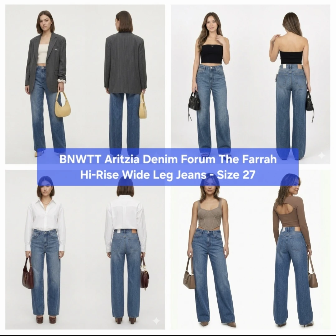 Aritzia Denim Forum The Farrah Hi-Rise Wide Leg Jeans Sz 27