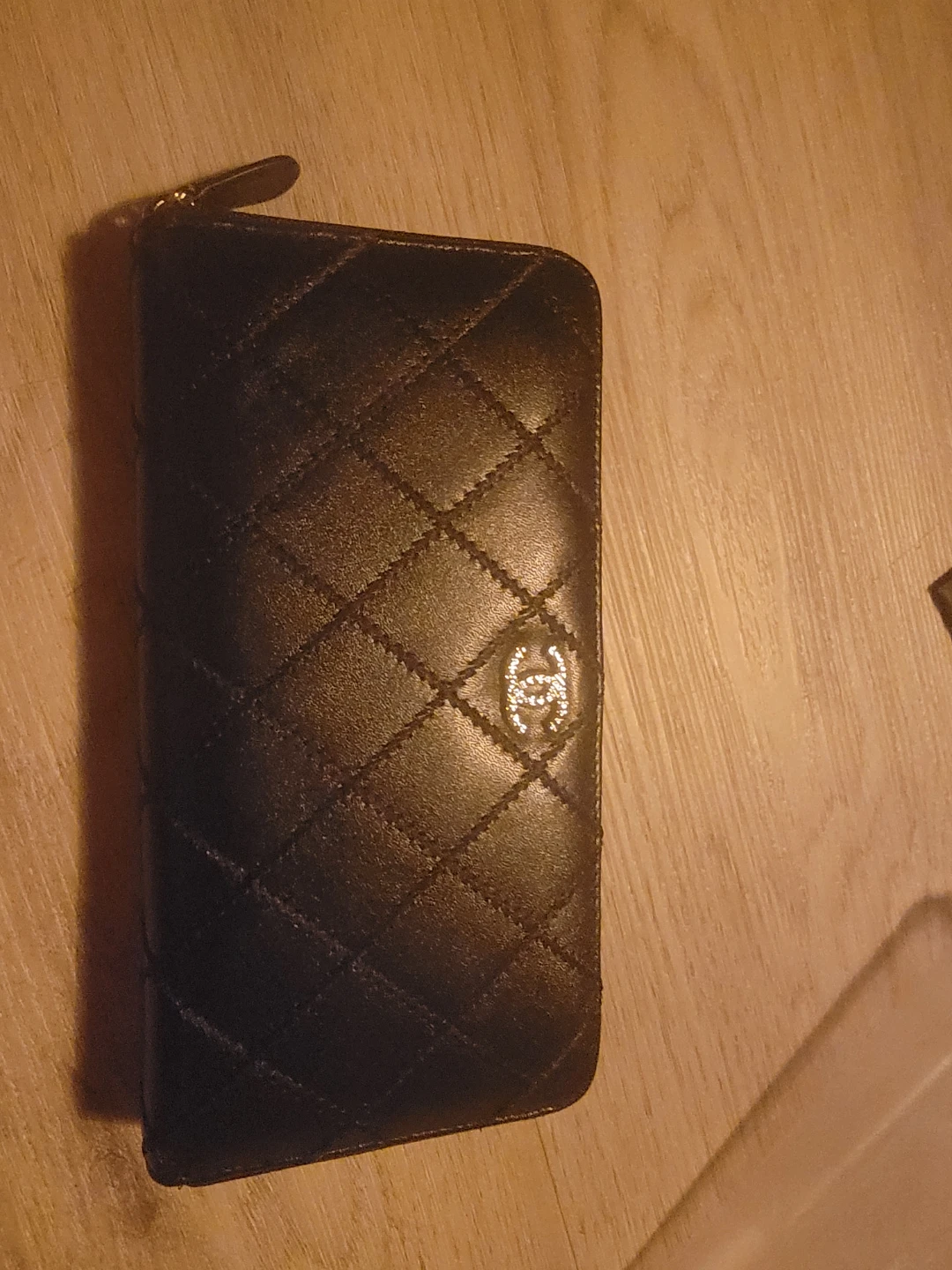 Chanel Quilted Zip Around Wallet