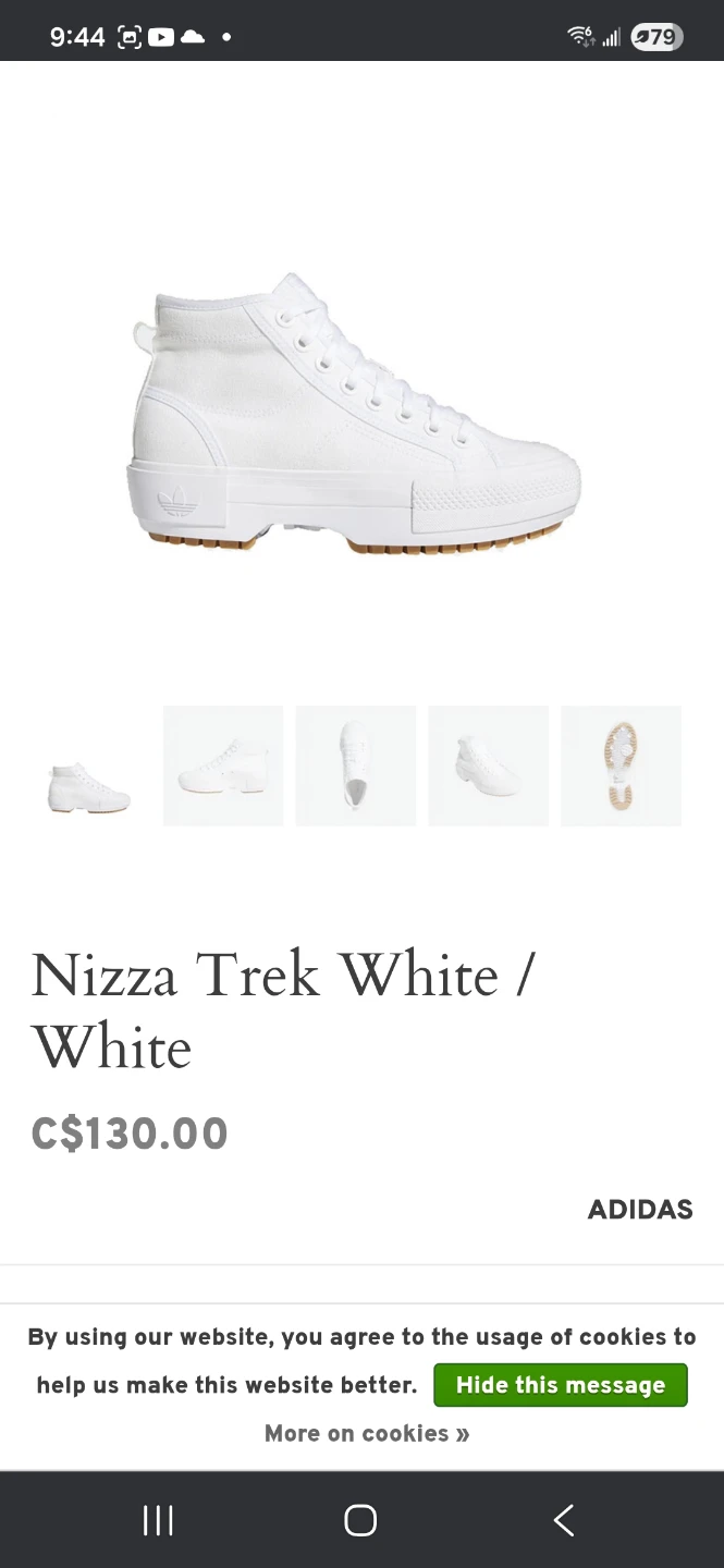 Adidas Nizza Trek High Top Sneakers - White