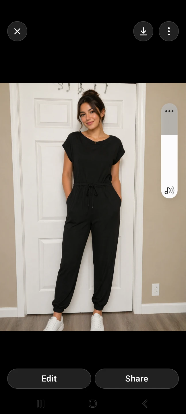 Black Jumpsuit with Drawstring Waist