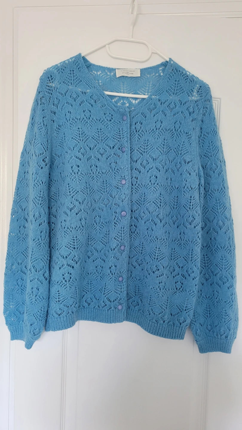 Sezane "La Maille" Blue Knit Cardigan Size L