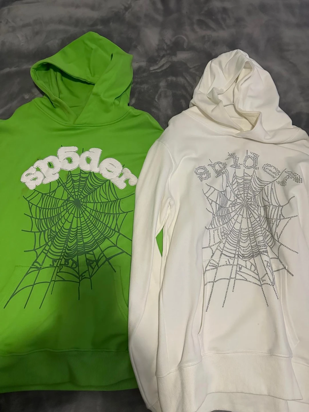 Spider Hoodie Set - Green and White