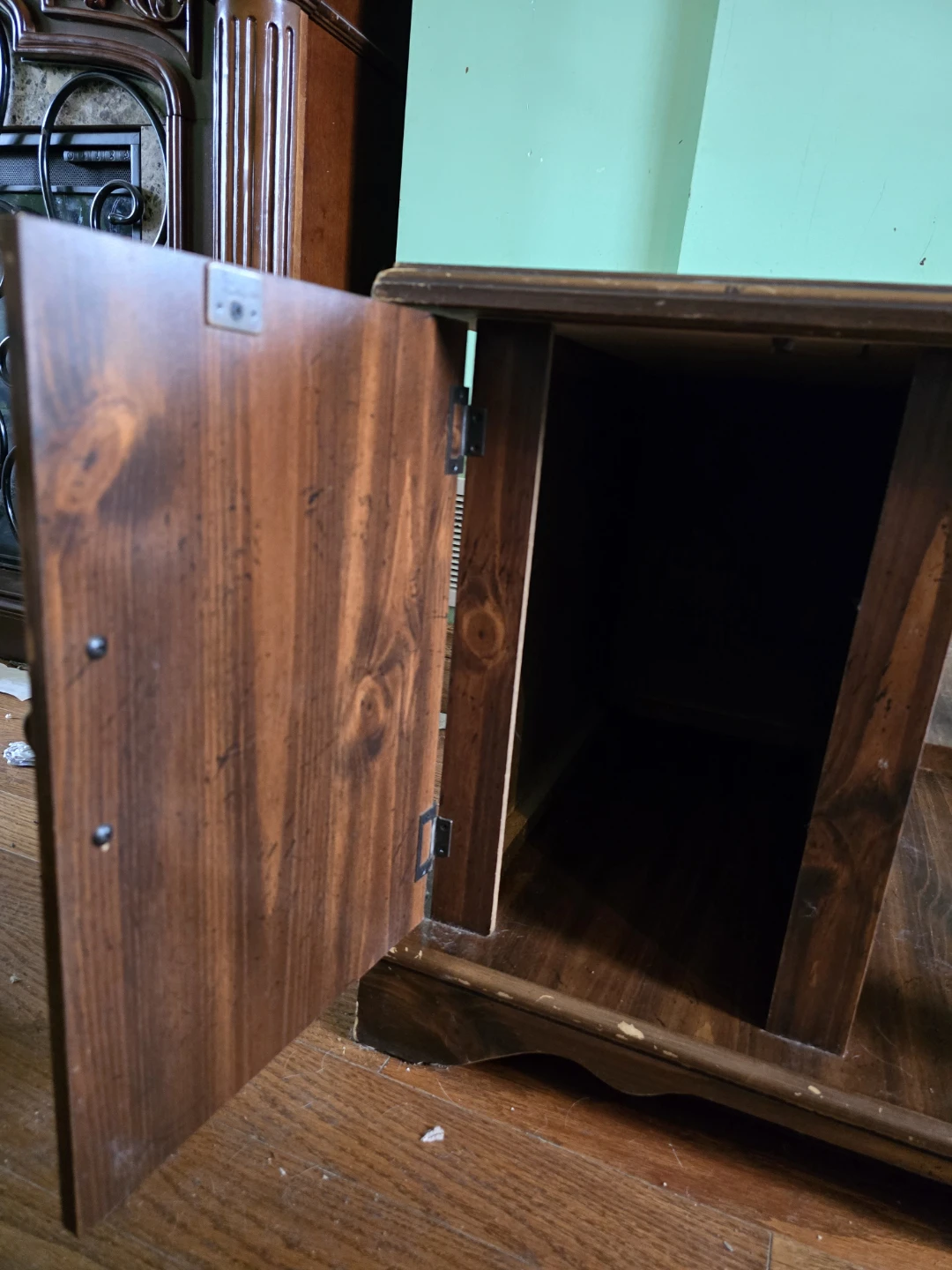 Wooden Side Table with Cabinet - photo 3