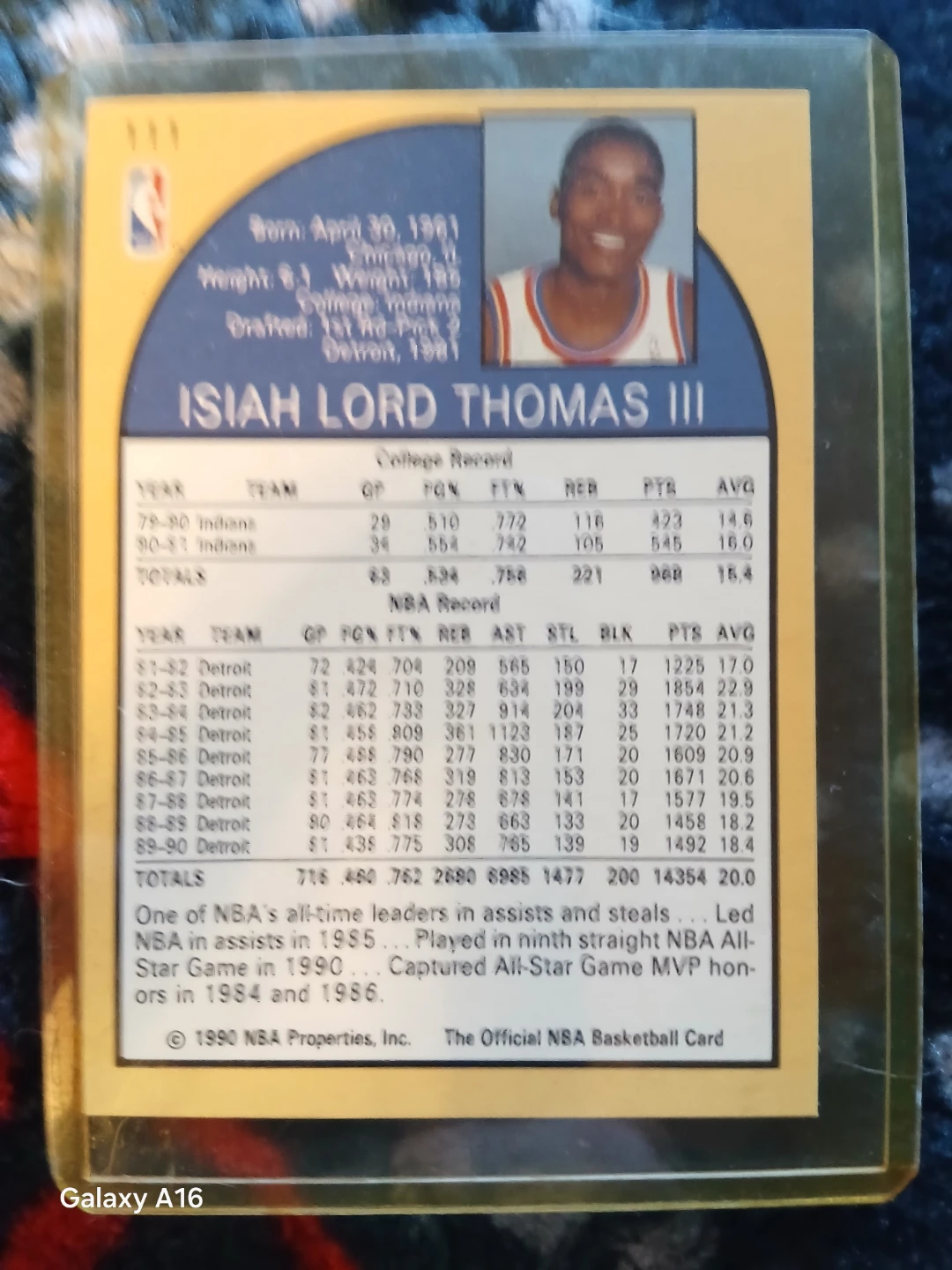 Isiah Thomas 1990 NBA Hoops Basketball Card - photo 2