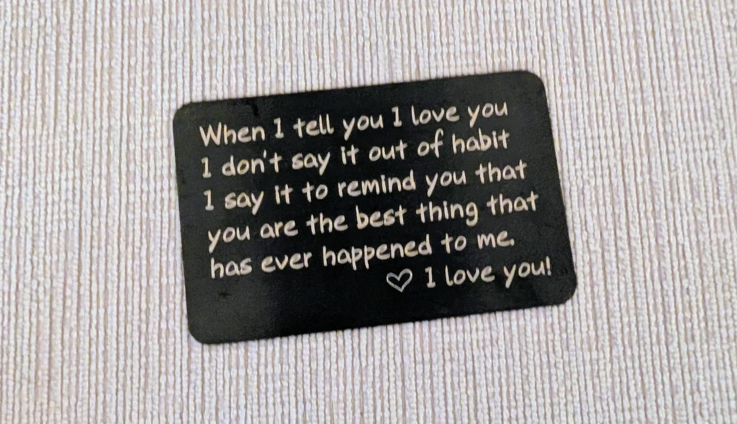 Brand New Engraved Metal Wallet Card Gift  *Love"