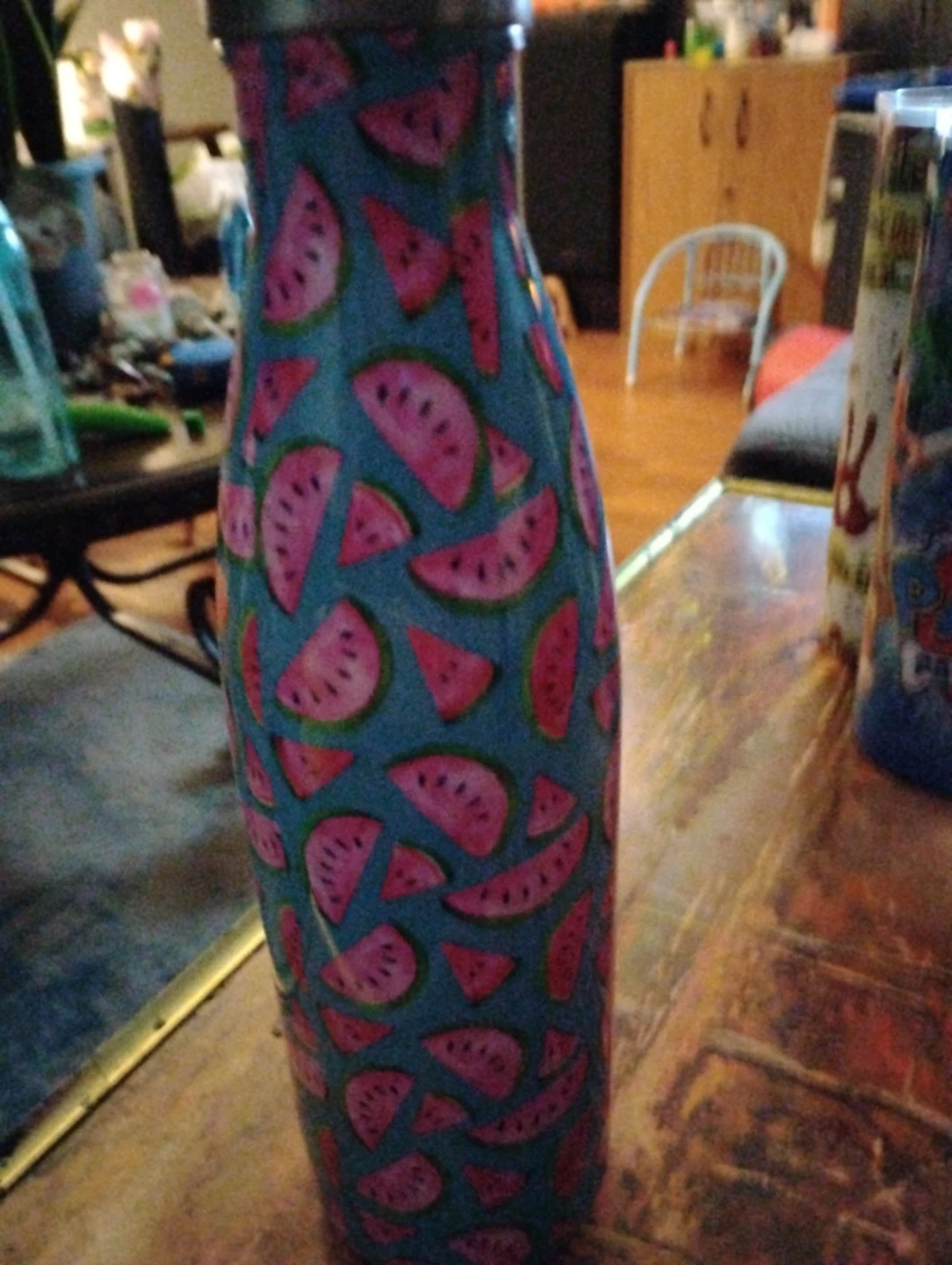 Watermelon Print Water Bottle