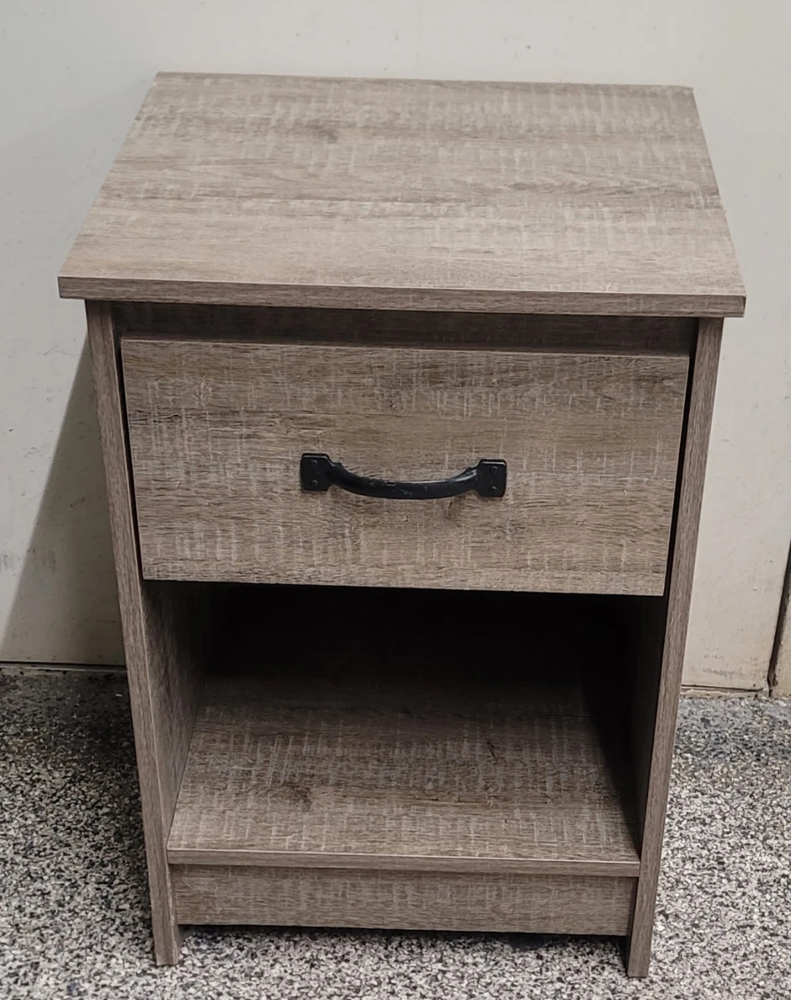 Wood Grain Nightstand with Drawer