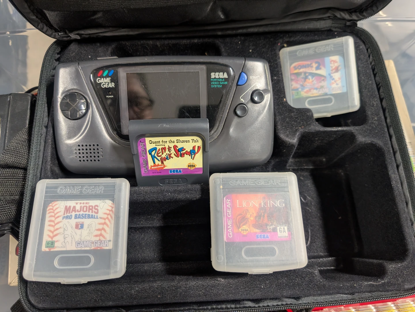 Sega Game Gear Console with Games and Case