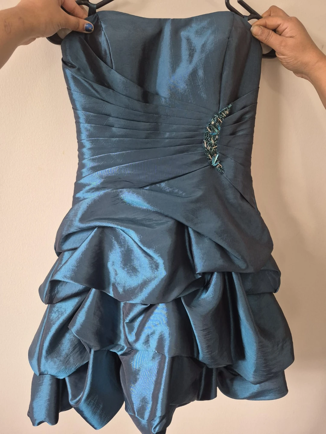 Strapless Teal Dress
