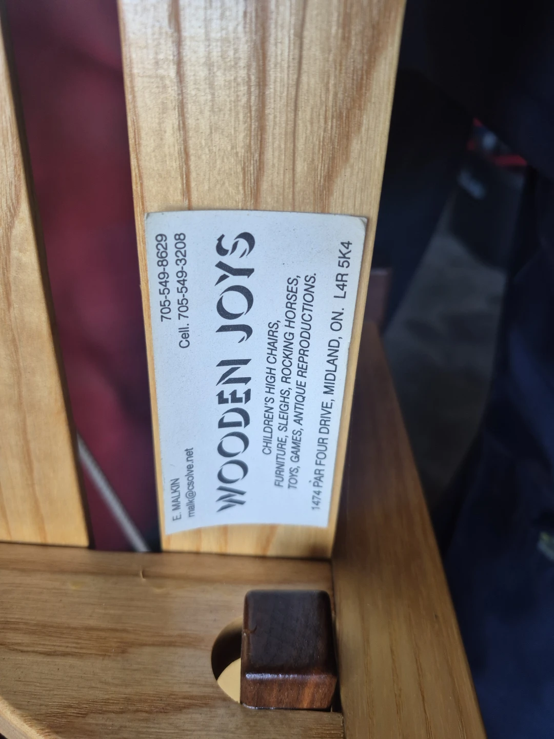 Wooden Joys Sled with Red Cushion - photo 3