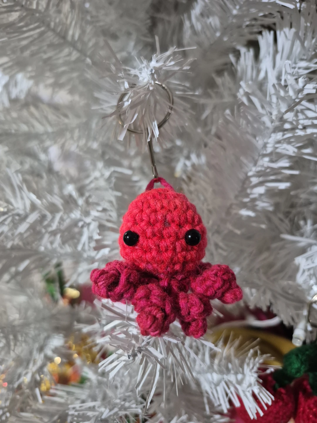 Crocheted Pink Octopus Keychain - photo 2
