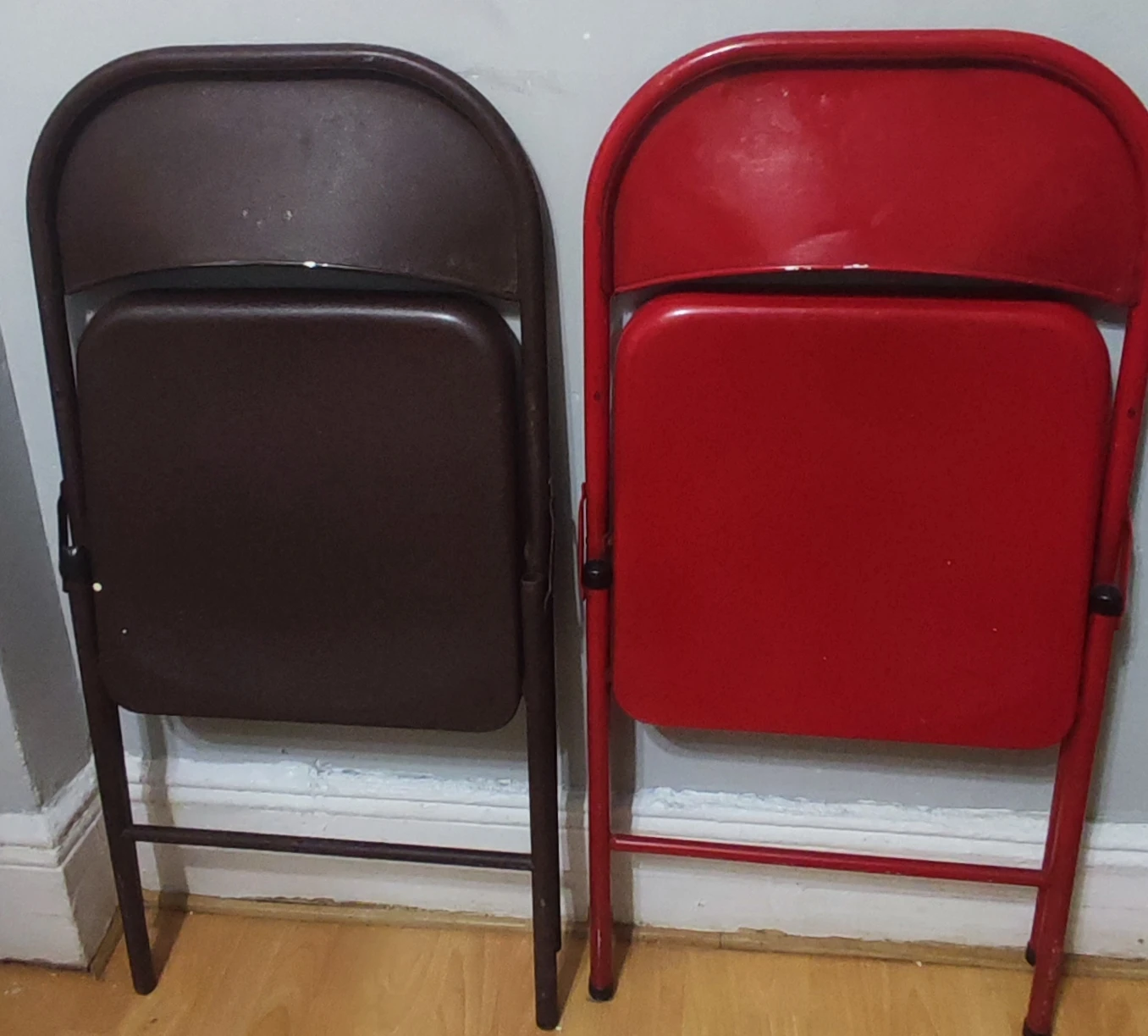 Folding Chairs - Red and Brown