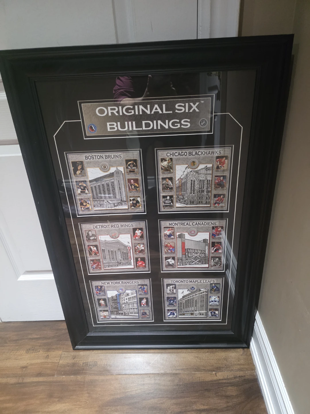 Framed Original Six Hockey Buildings Art