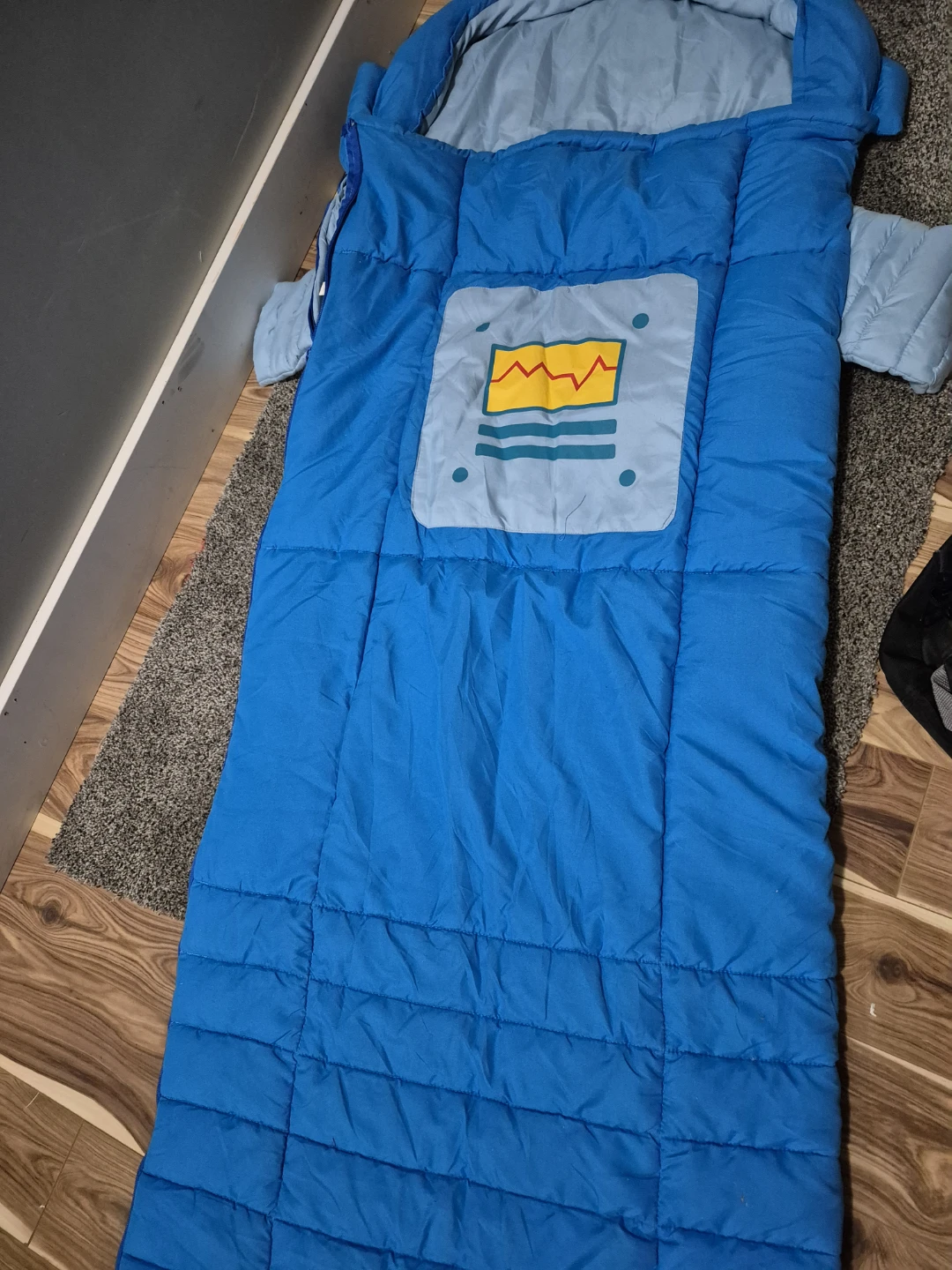 Blue Sleeping Bag with Robot Design
