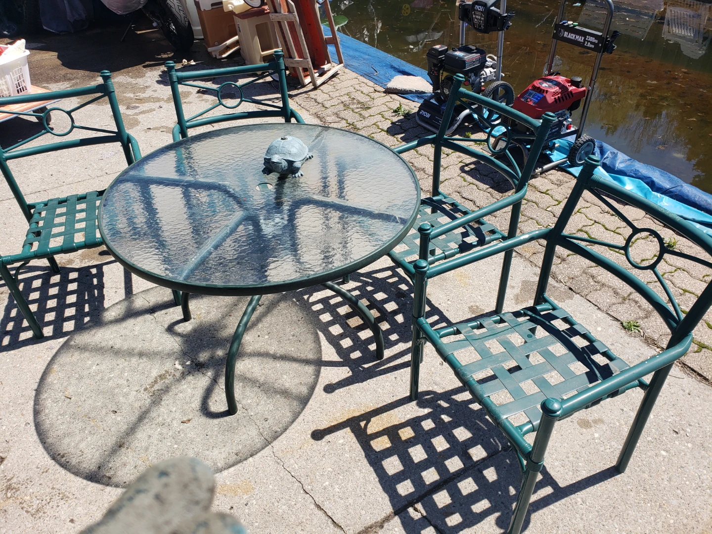 Patio Set with Round Glass Table - photo 2
