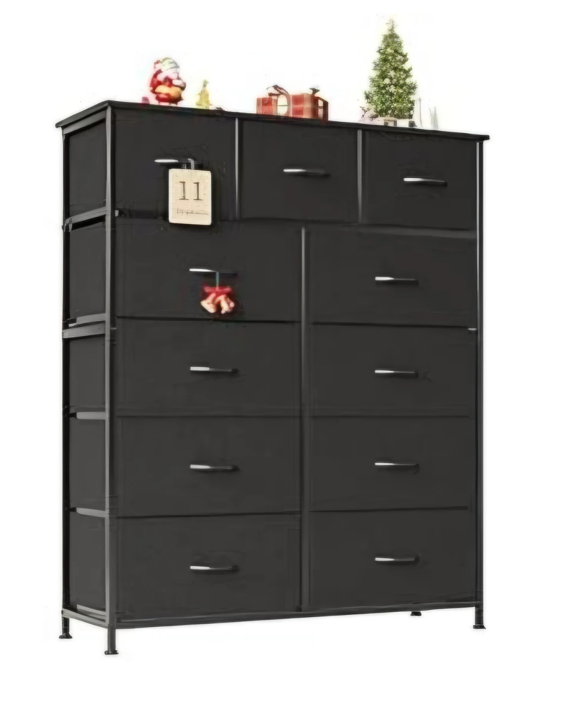 11-Drawers Fabric Dresser Black
