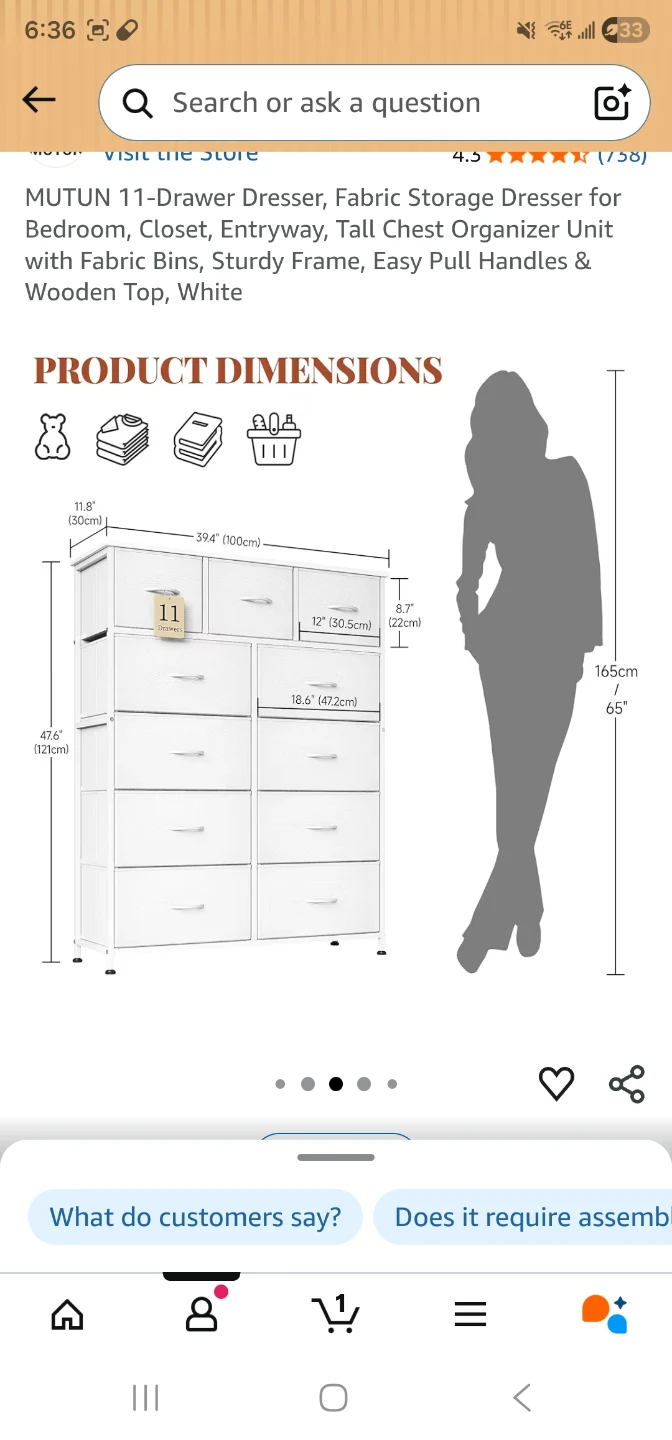 11-Drawers Fabric Dresser Black - photo 2