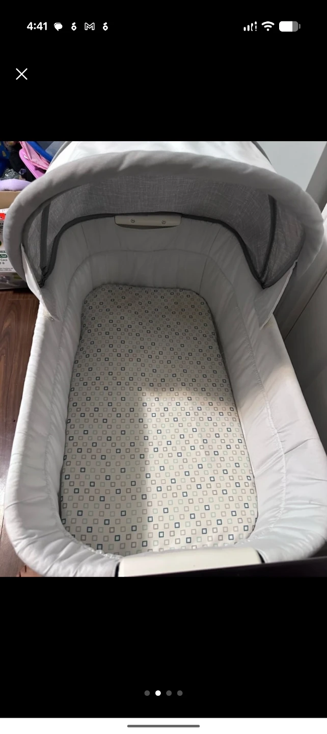 Baby Bassinet with Canopy and Storage Shelf - photo 2