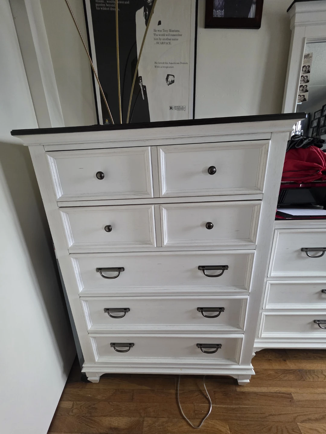White Dresser with 5 Drawers