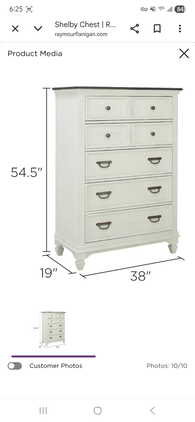 White Dresser with 5 Drawers - photo 2