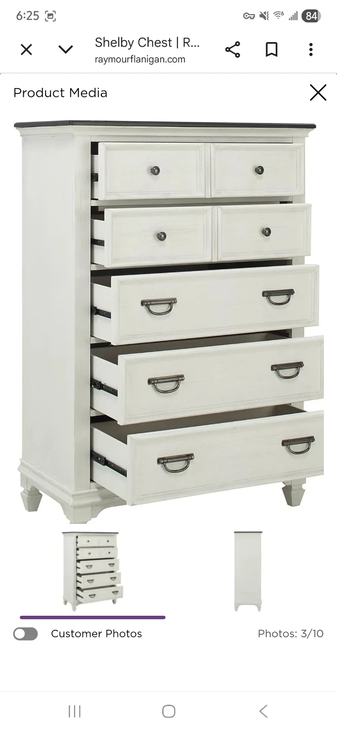 White Dresser with 5 Drawers - photo 3