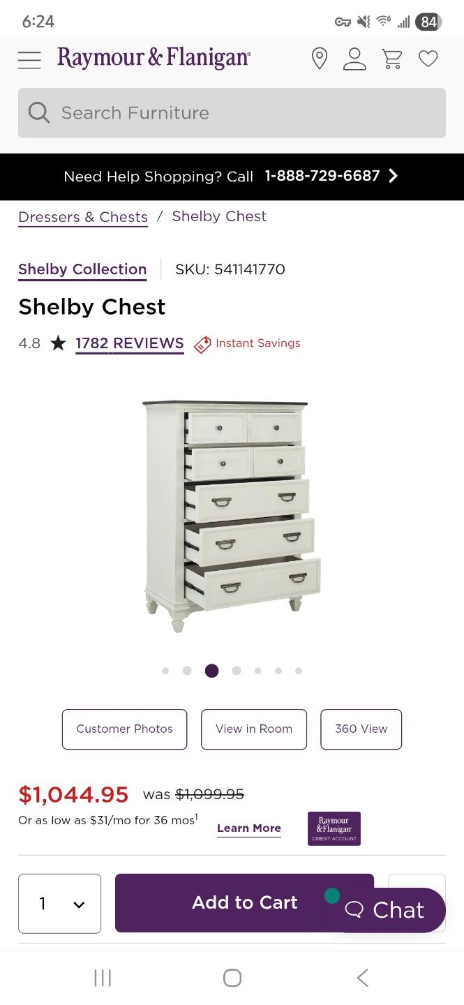 White Dresser with 5 Drawers - photo 4