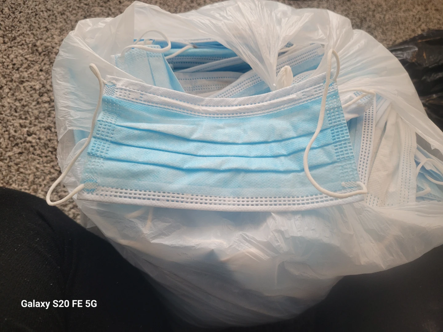 Bag of Blue Disposable Face Masks