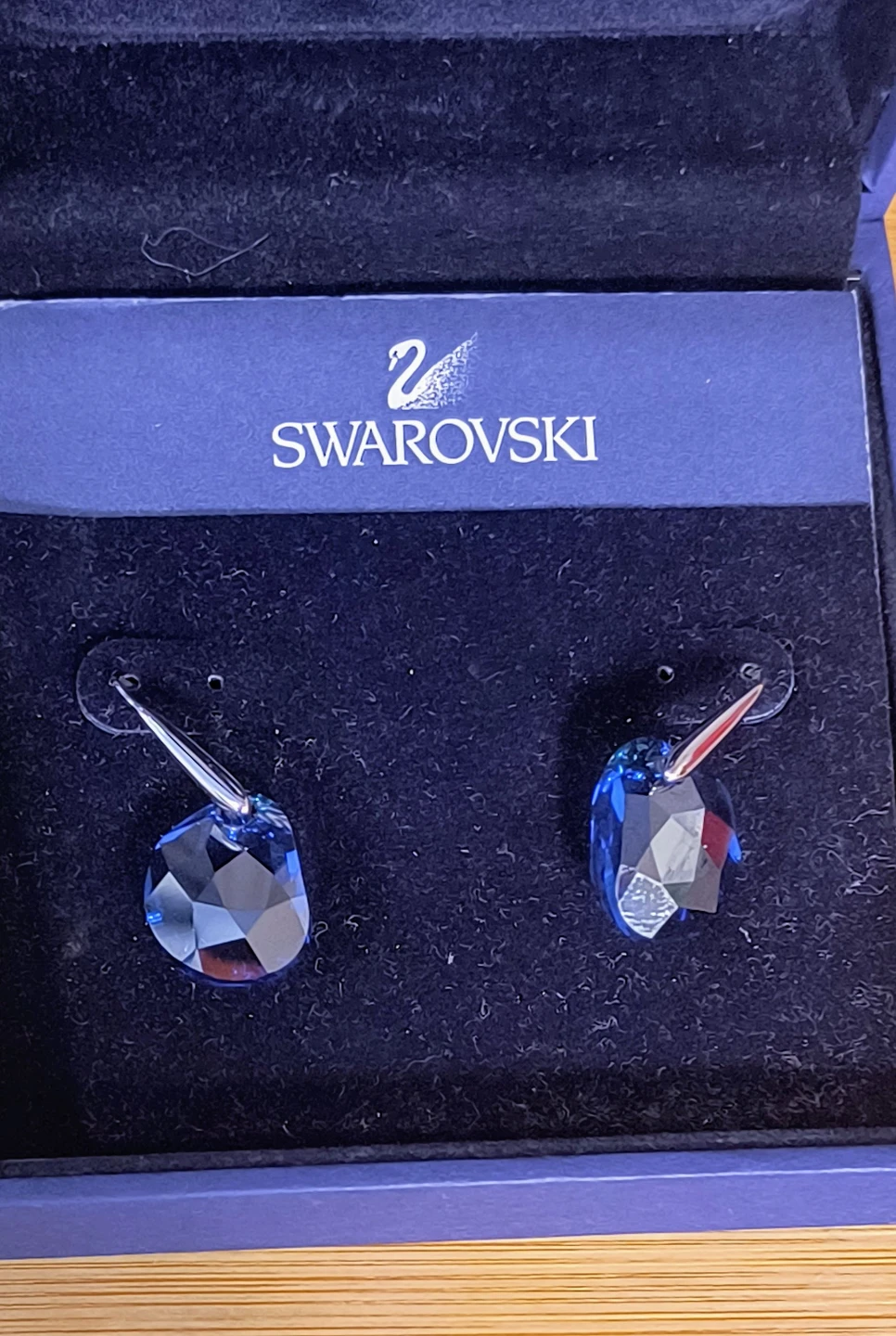 Swarovski Blue Crystal Galet Earrings - photo 2
