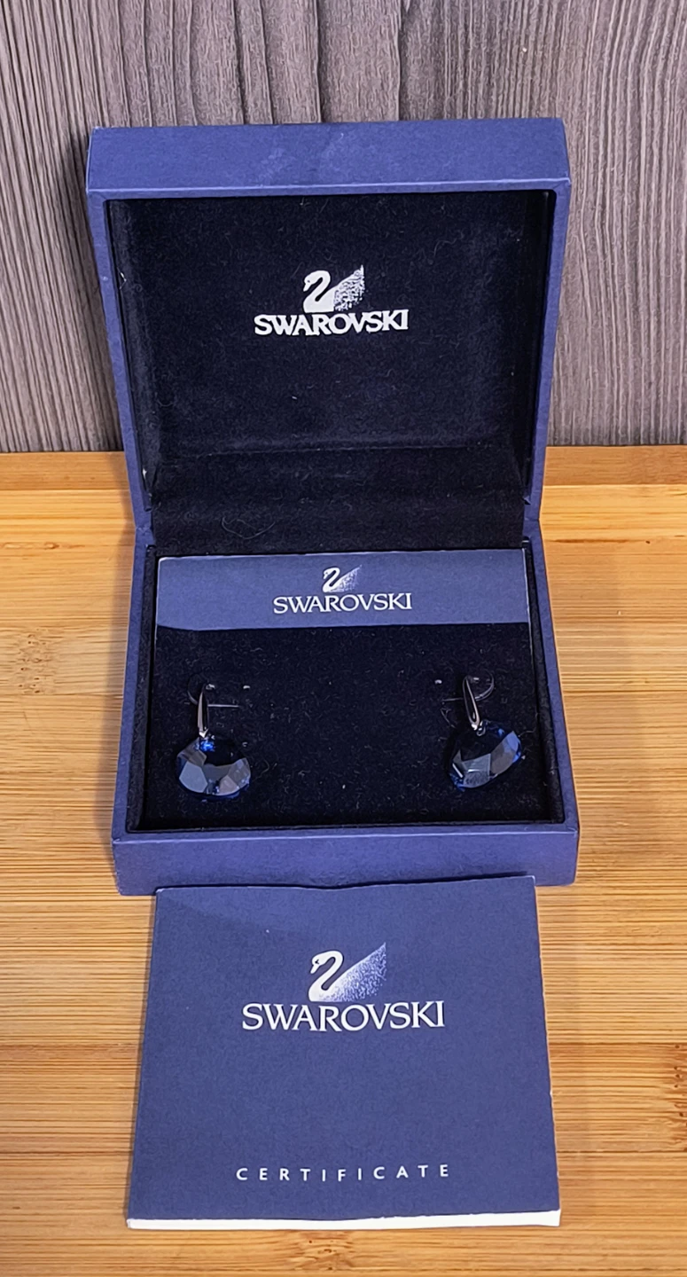 Swarovski Blue Crystal Galet Earrings - photo 3