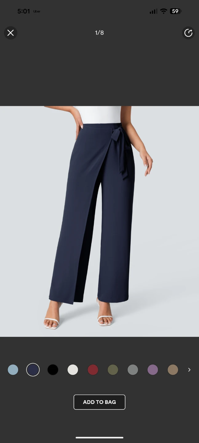 Halara High Waisted Tie Side Wide Leg Work Pants XL (Tall) - photo 3