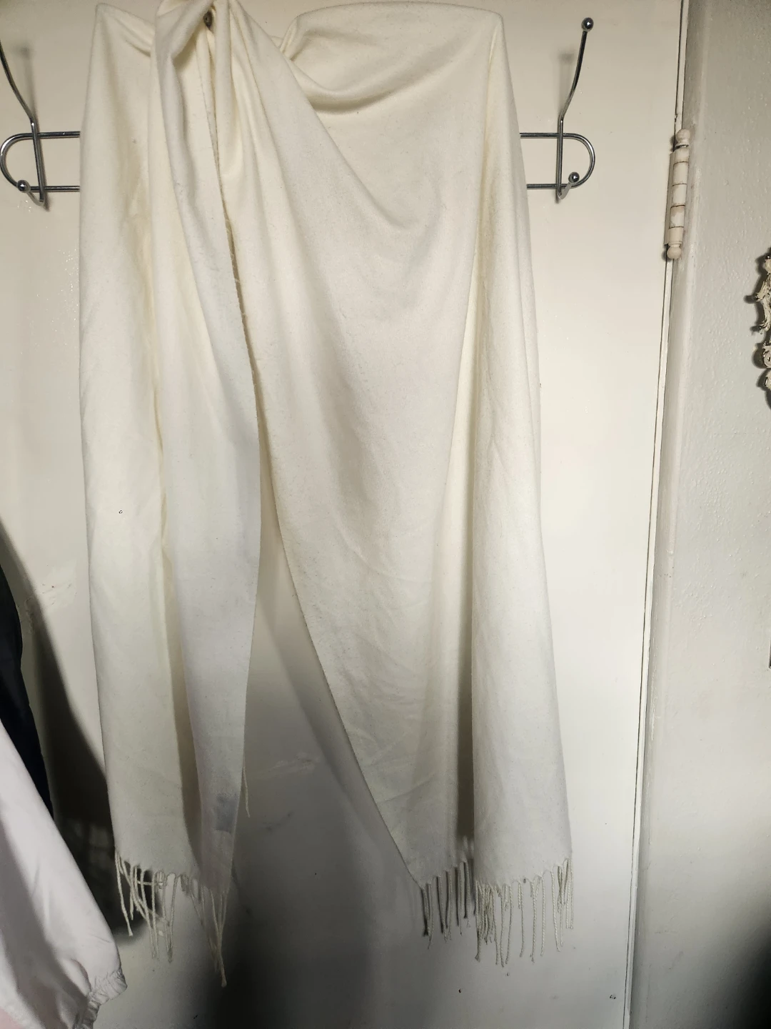 Cream Cashmere Blend Scarf - photo 2