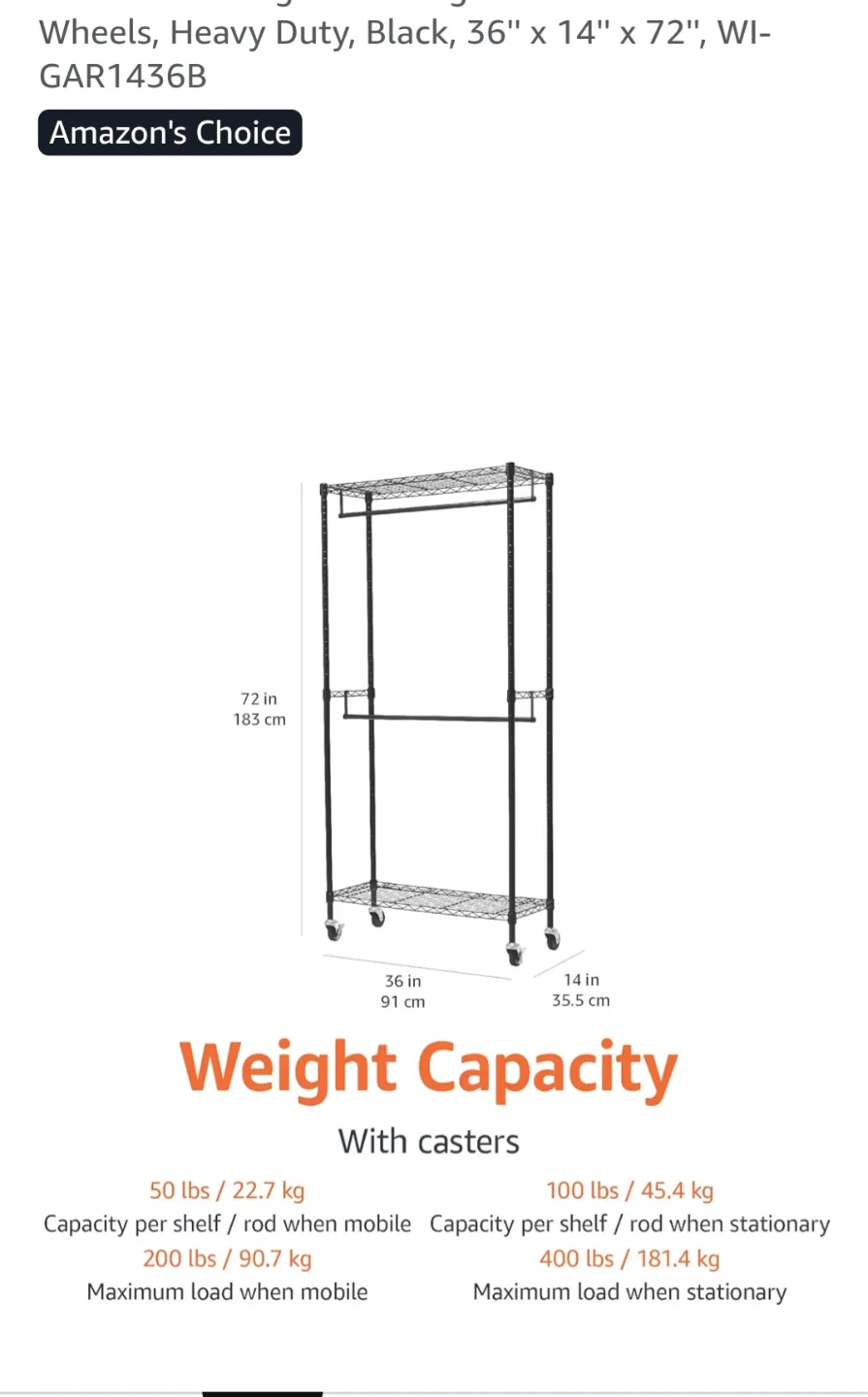Amazon Basics Double Hanging Rod Garment Rack - photo 2