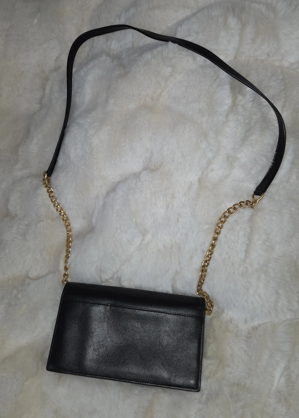 Polo Ralph Lauren Black Leather Crossbody Bag with Gold Chain - photo 2