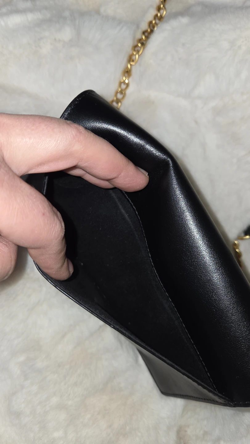 Polo Ralph Lauren Black Leather Crossbody Bag with Gold Chain - photo 3