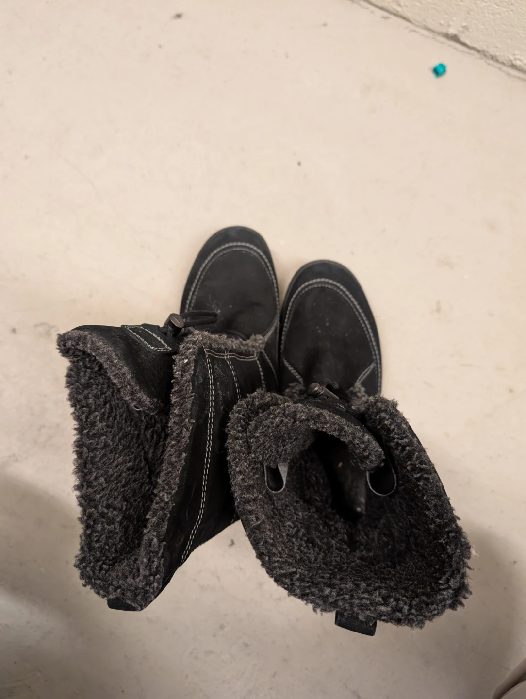 Ecco Black Suede Fur Lined Winter Boots - Women's Size 8-8.5 - photo 2