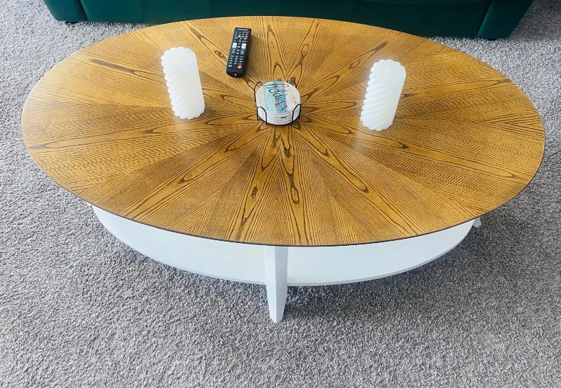 Oval Coffee Table with Lower Shelf